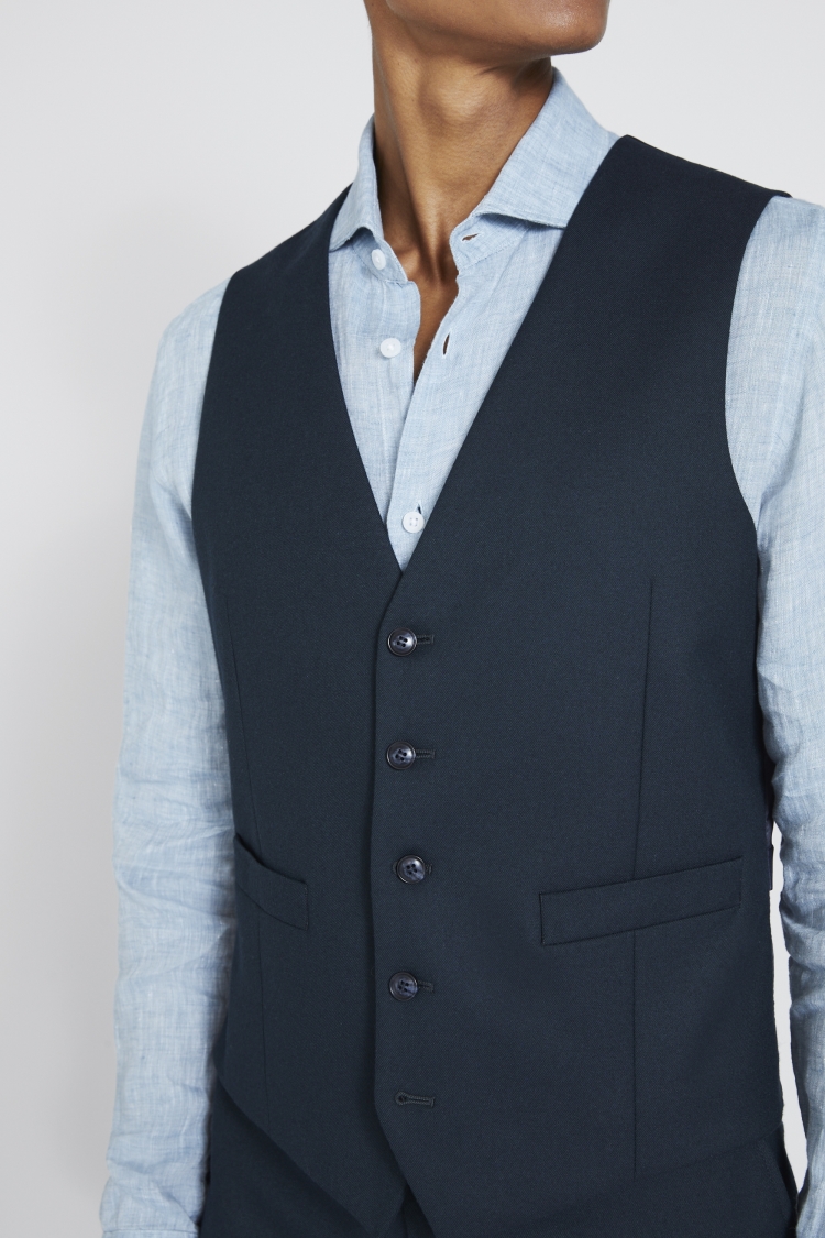 Tailored Fit Green Flannel Waistcoat | Buy Online at Moss