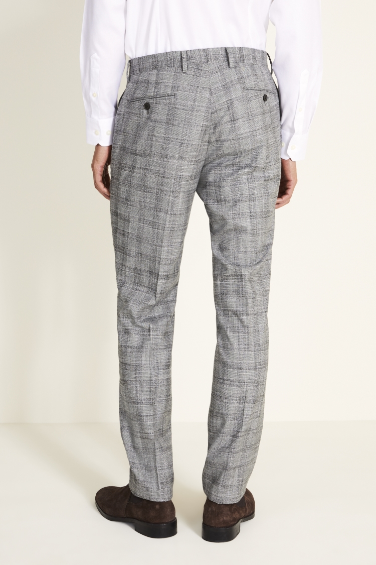 Tailored Fit Black Check Pants