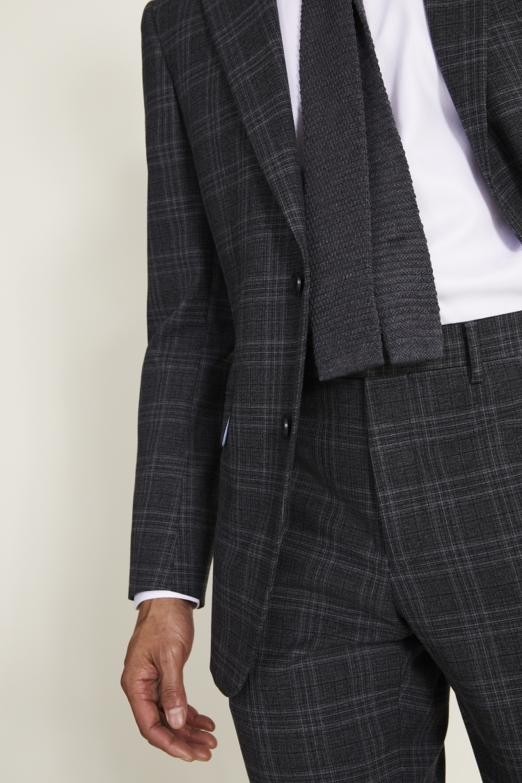 Tailored Fit Charcoal Check Suit
