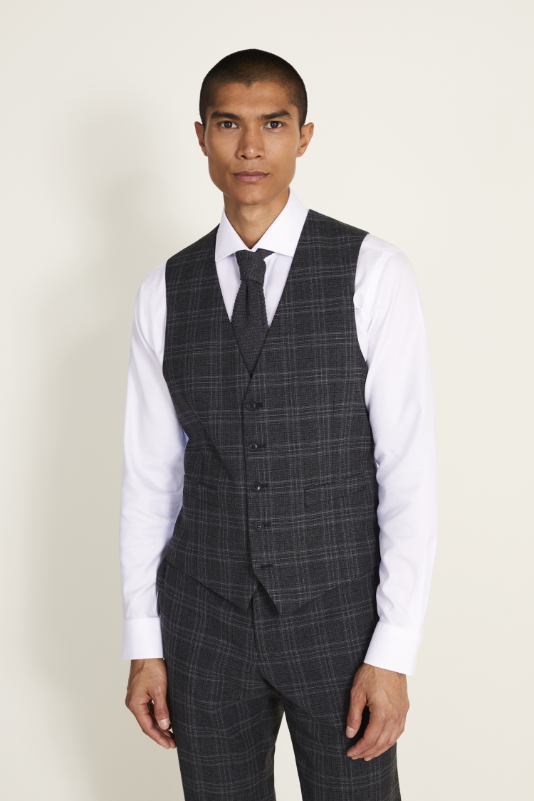 Tailored Fit Charcoal Check Suit