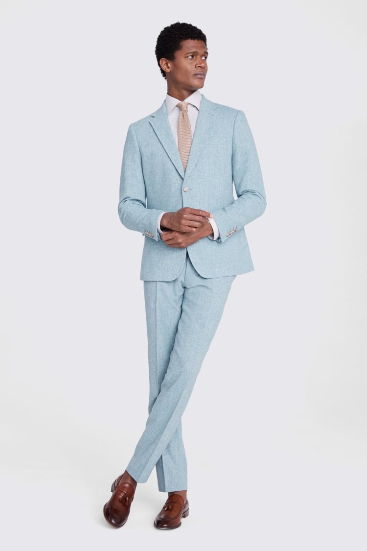 Slim Fit Aqua Donegal Suit