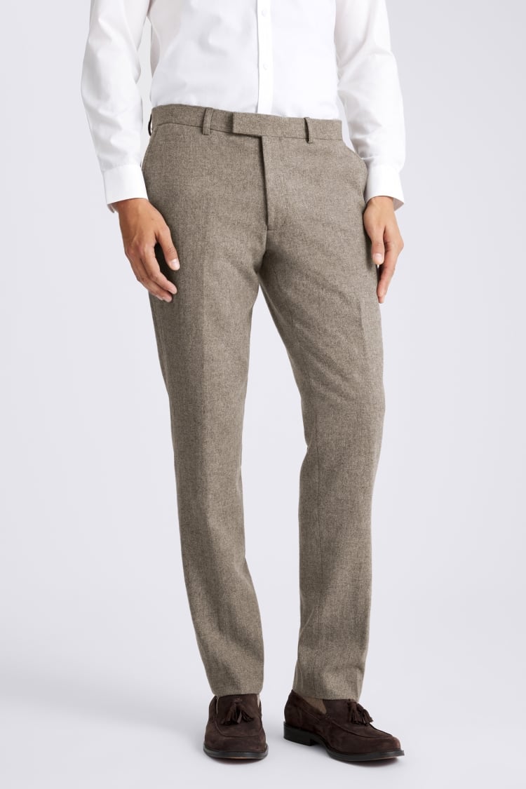 Slim Fit Stone Donegal Trousers