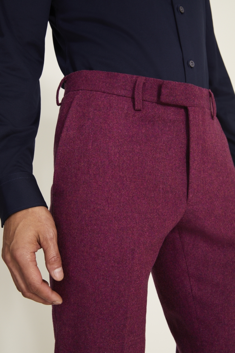 Slim Fit Fuchsia Donegal Trousers