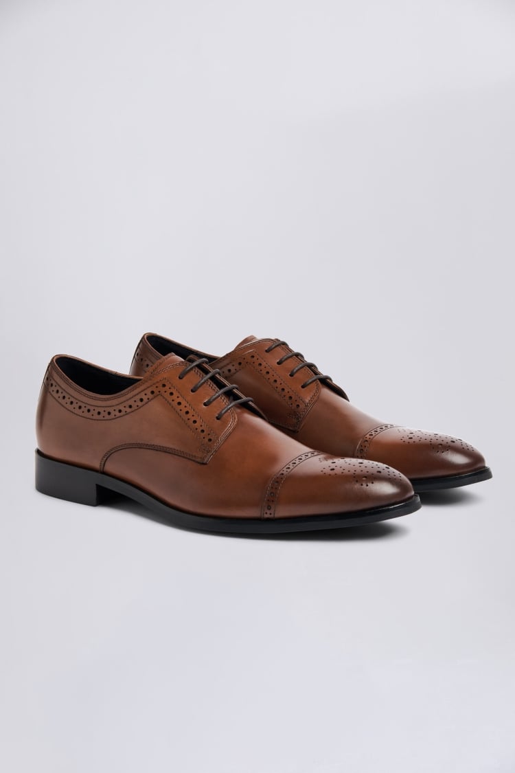 John White Lucan Tan Brogue Shoes