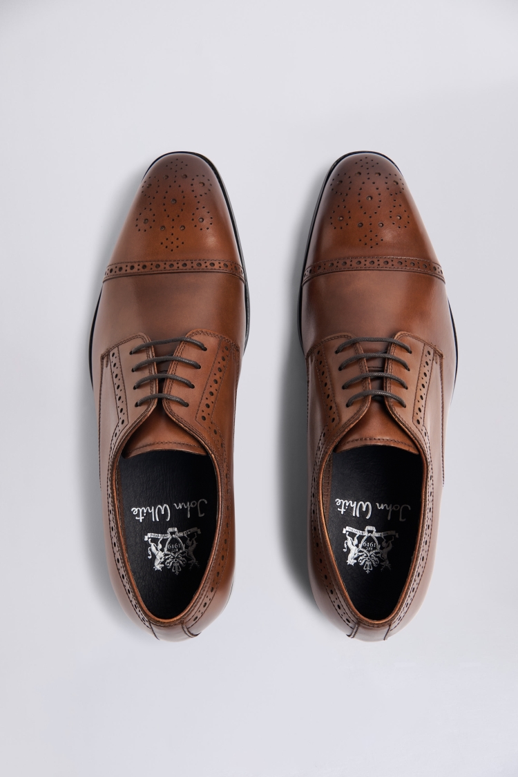 John White Lucan Tan Brogue Shoes