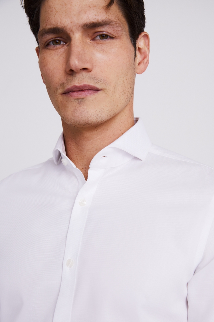 Slim Fit White Royal Oxford Non-Iron Shirt