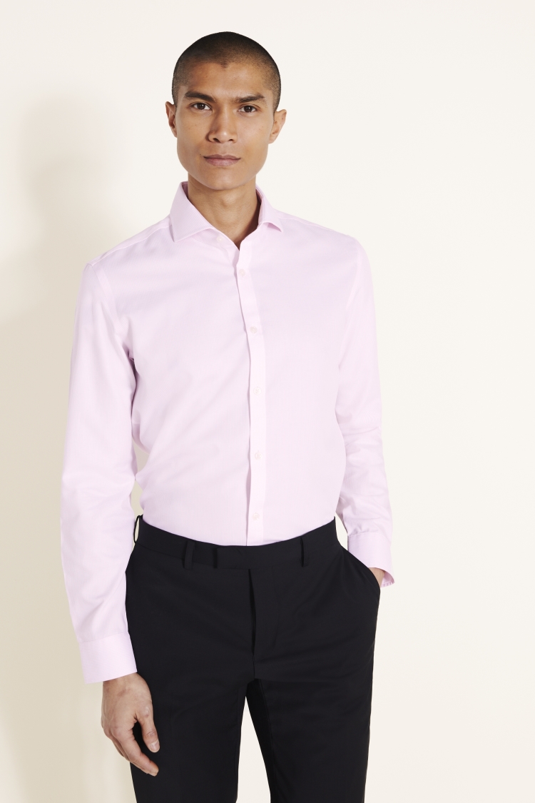Slim Fit Pink Oxford Stripe Non-Iron Shirt | Buy Online at Moss