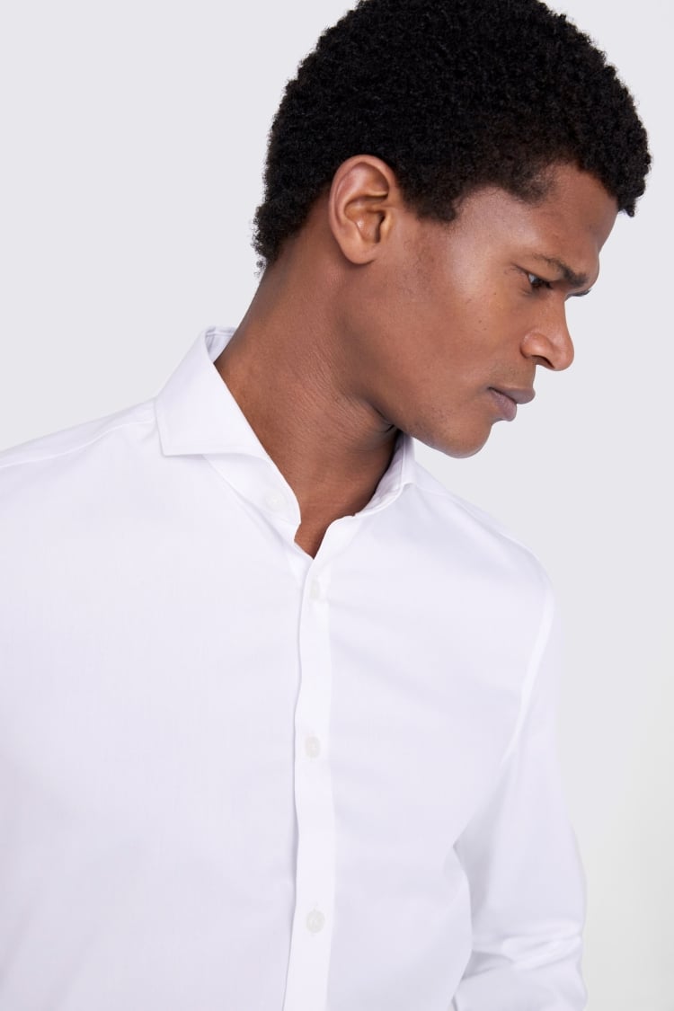 Slim Fit White Pinpoint Oxford Non-Iron Shirt | Buy Online at Moss