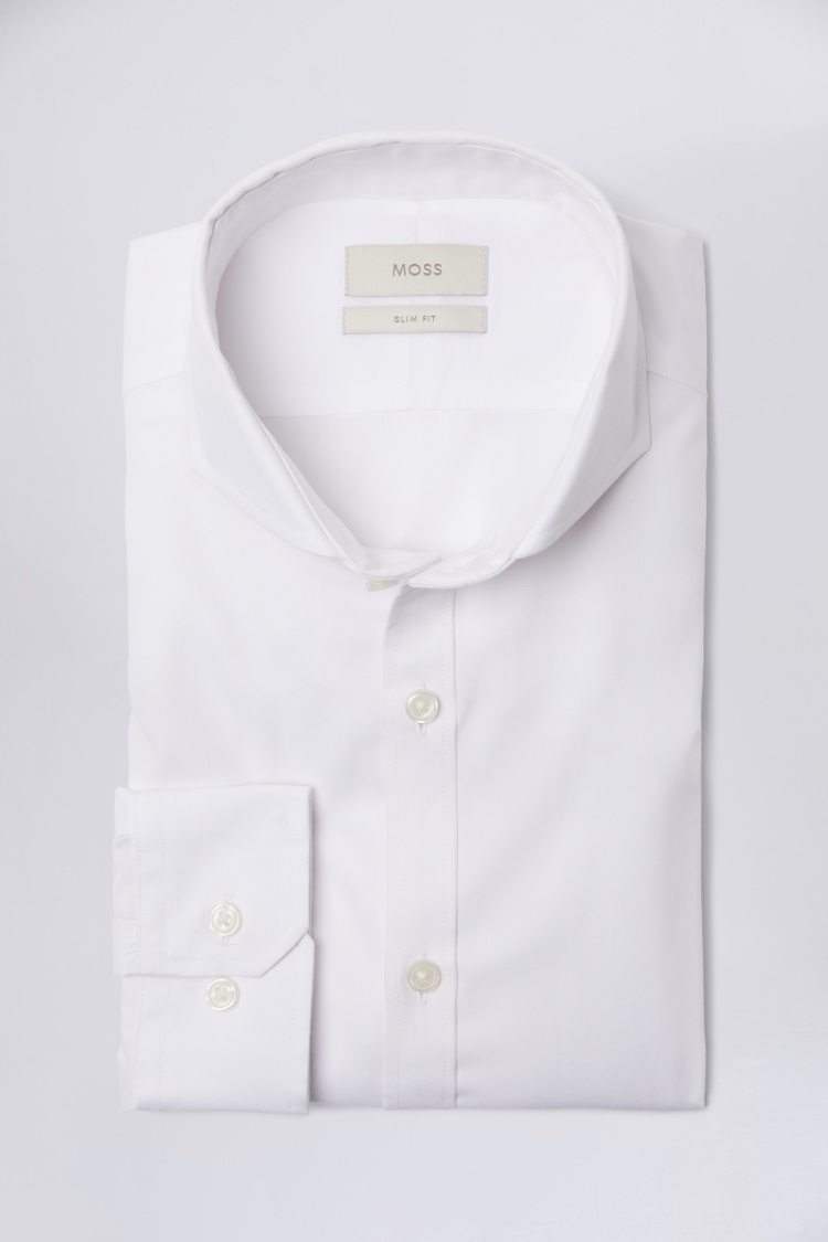 Slim Fit White Pinpoint Oxford Non-Iron Shirt