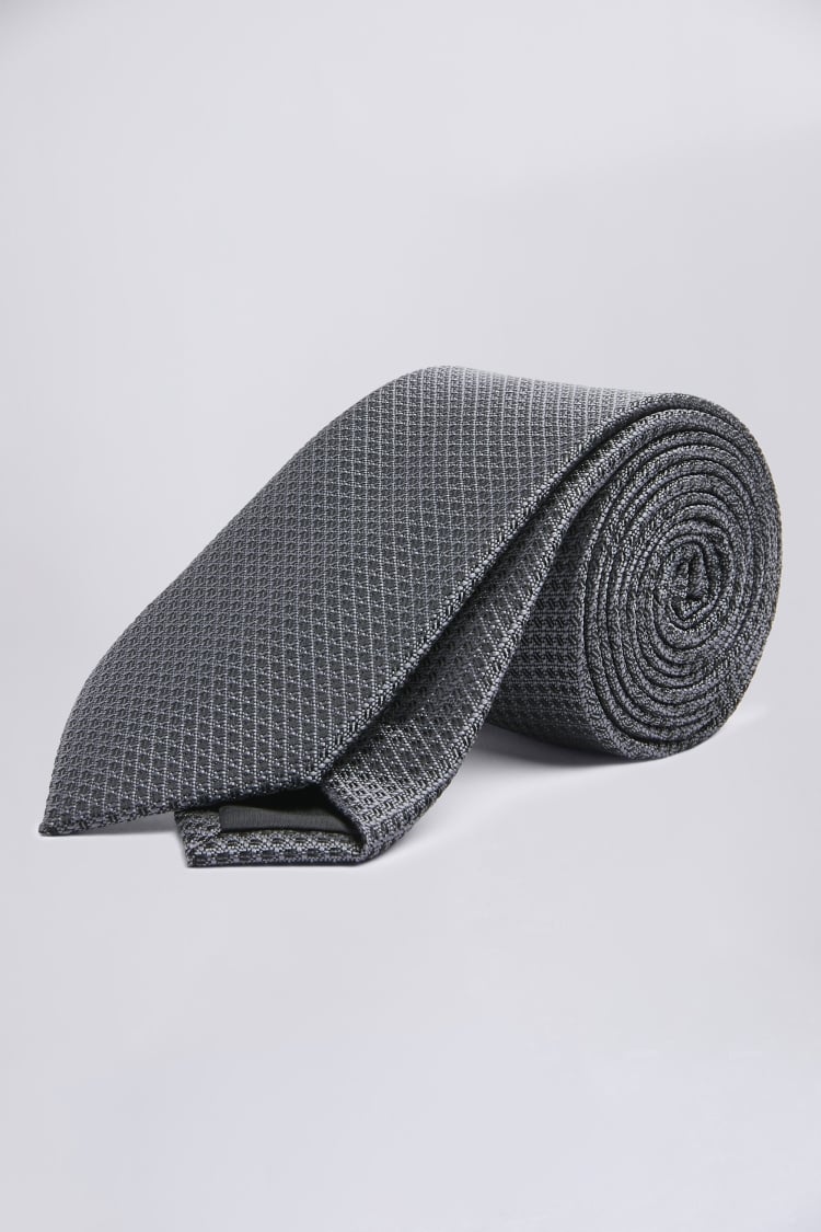 Grey Textured Tie
