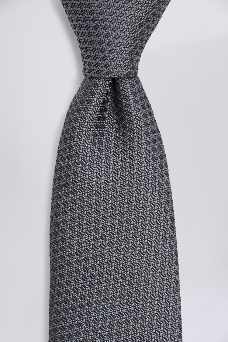 Grey Textured Tie