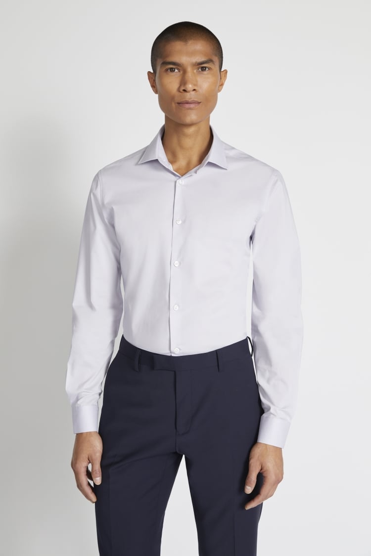 Slim Fit Lilac Stretch Shirt | Buy Online at Moss