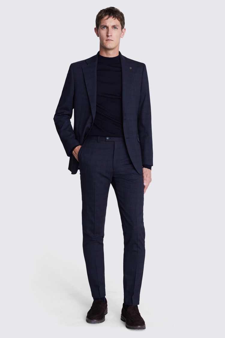 Ted Baker Tailored Fit Navy Check Jacket 