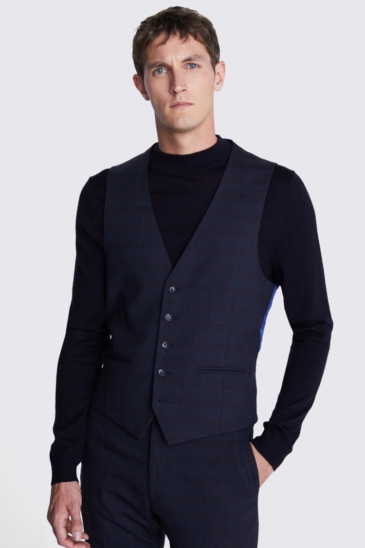 Ted Baker Tailored Fit Navy Check Jacket 