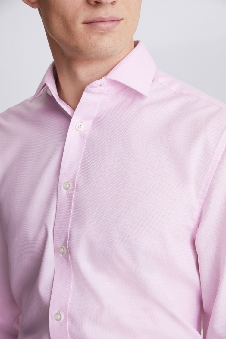 Regular Fit Pink Single Cuff Dobby Shirt