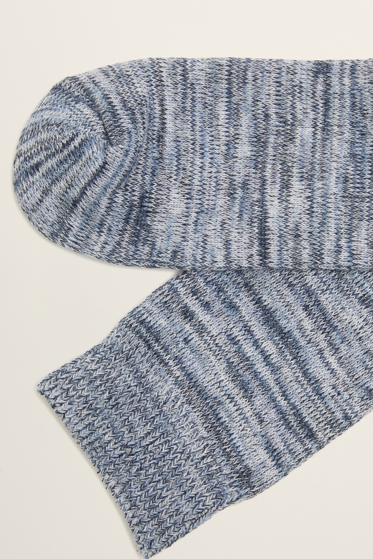 Blue Melange Socks