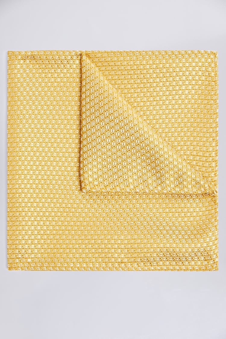 Ochre Yellow Textured Pocket Square