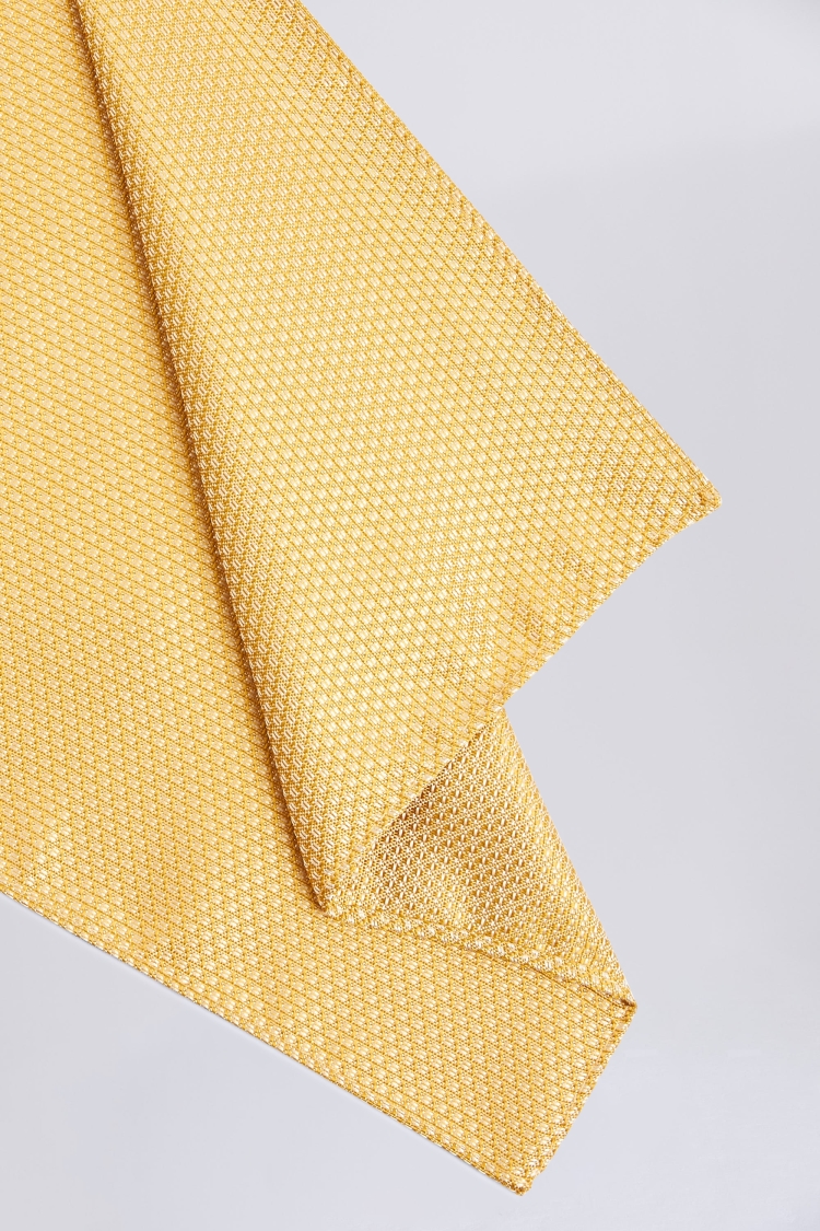 Ochre Yellow Textured Pocket Square