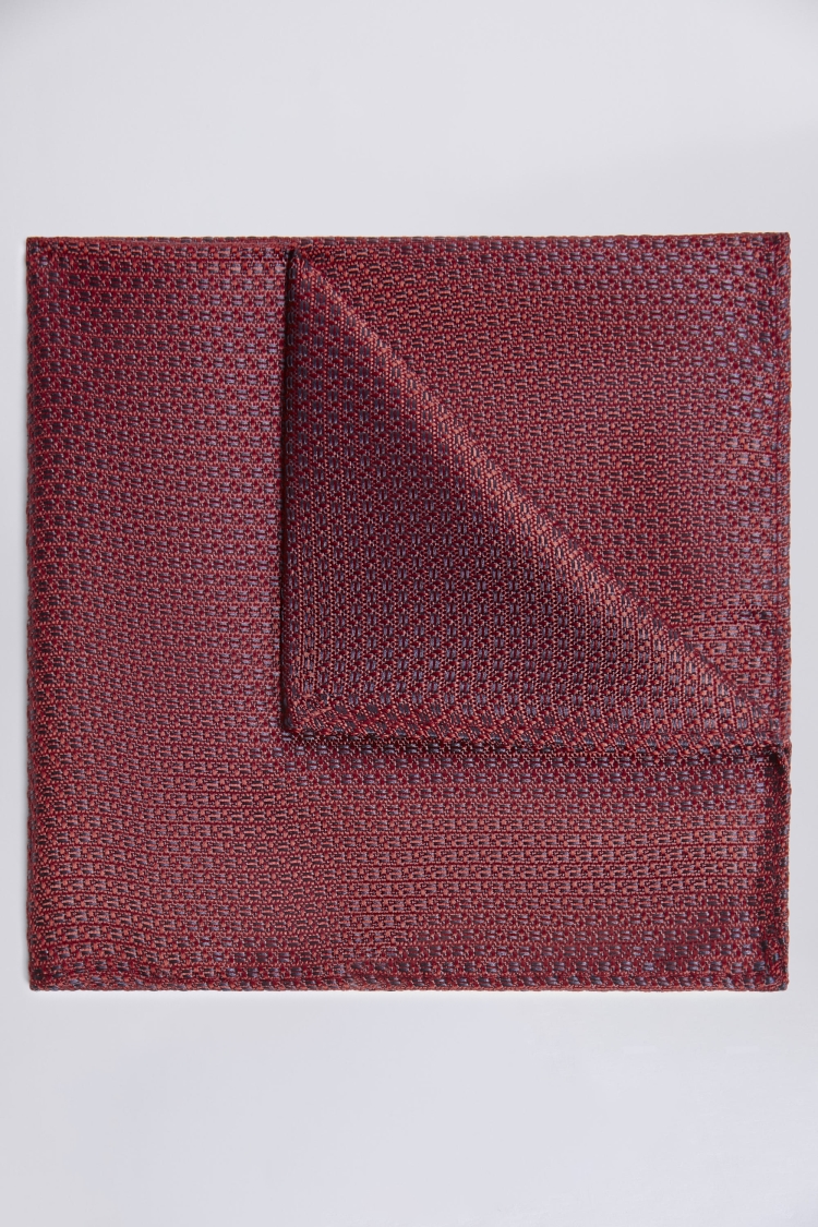 Burgundy Textured Pocket Square