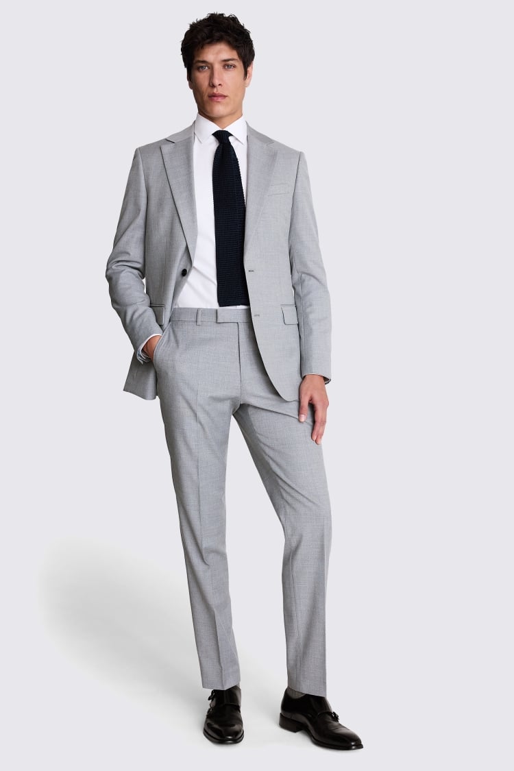 Light grey tailored fit hot sale suit