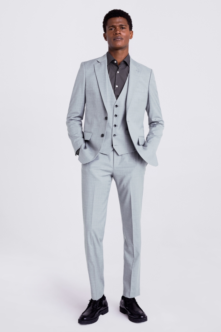 Tailored Fit Grey Stretch Suit
