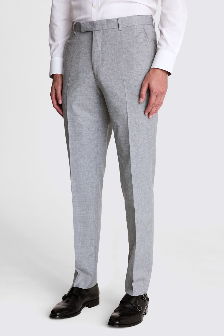 Tailored Fit Grey Stretch Trousers