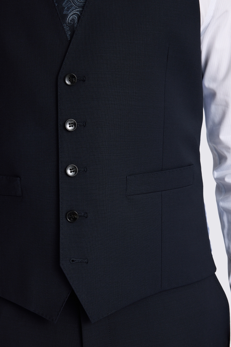 Tailored Fit Navy Performance Waistcoat