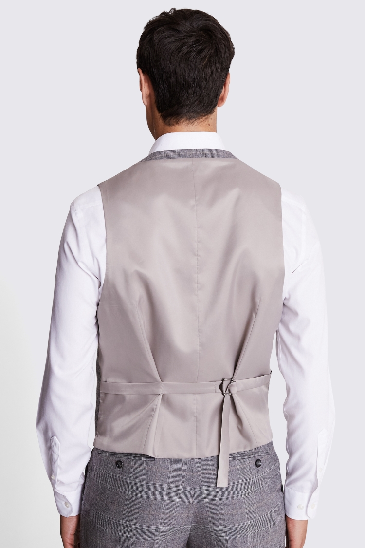 Regular Fit Grey Check Performance Waistcoat 