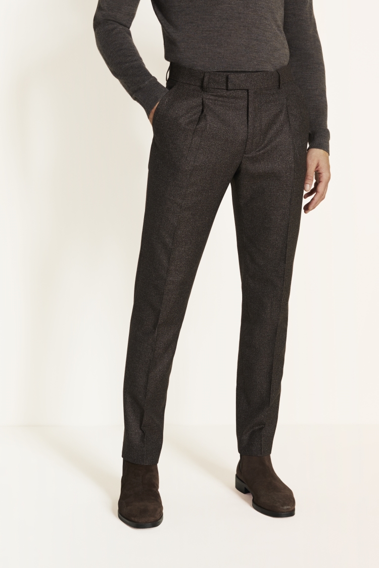 Italian Slim Fit Brown Texture Suit