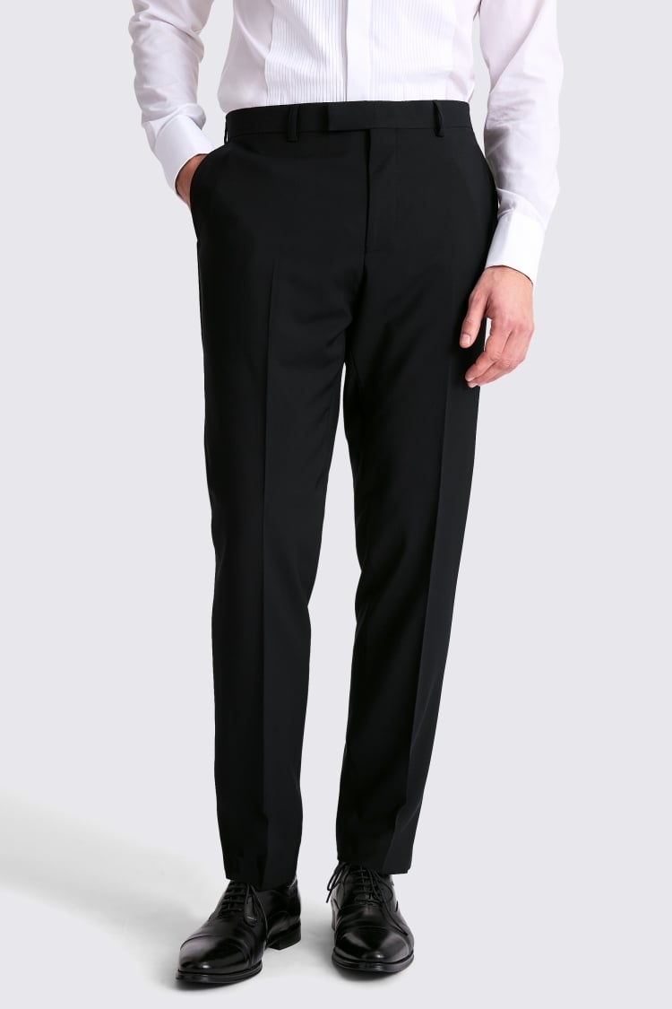 Tailored Fit Performance Black Dress Trousers