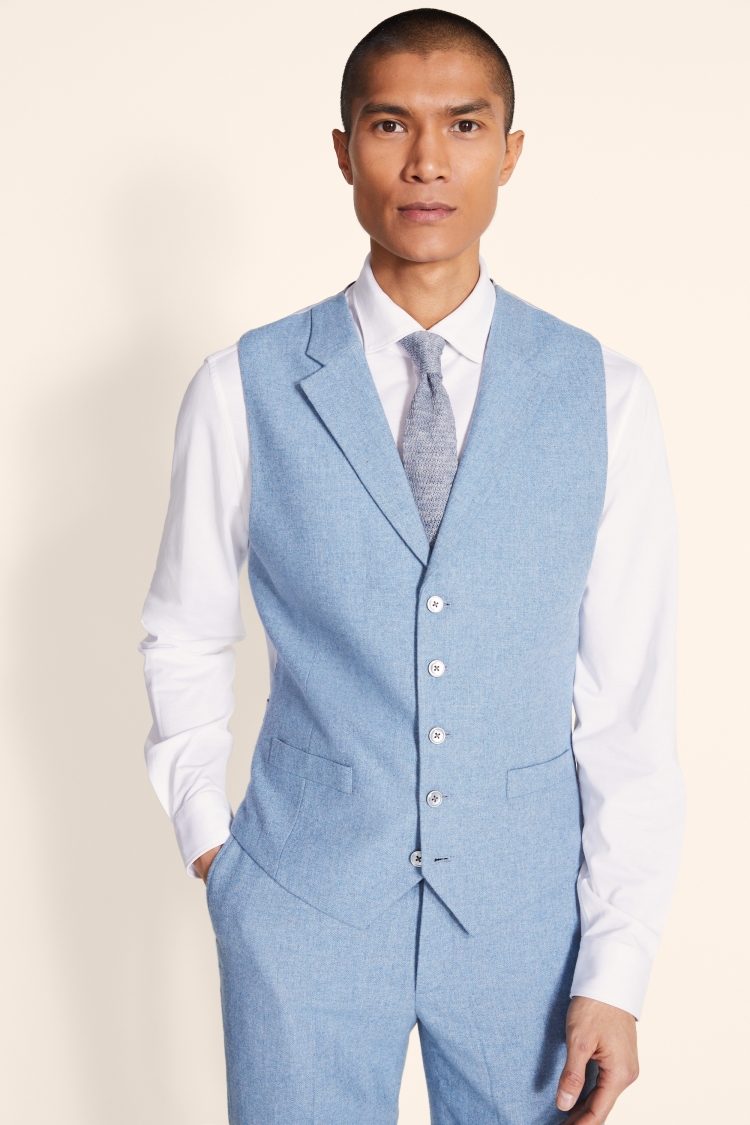 Tailored Fit Dusty Blue Herringbone Jacket | Buy Online at Moss
