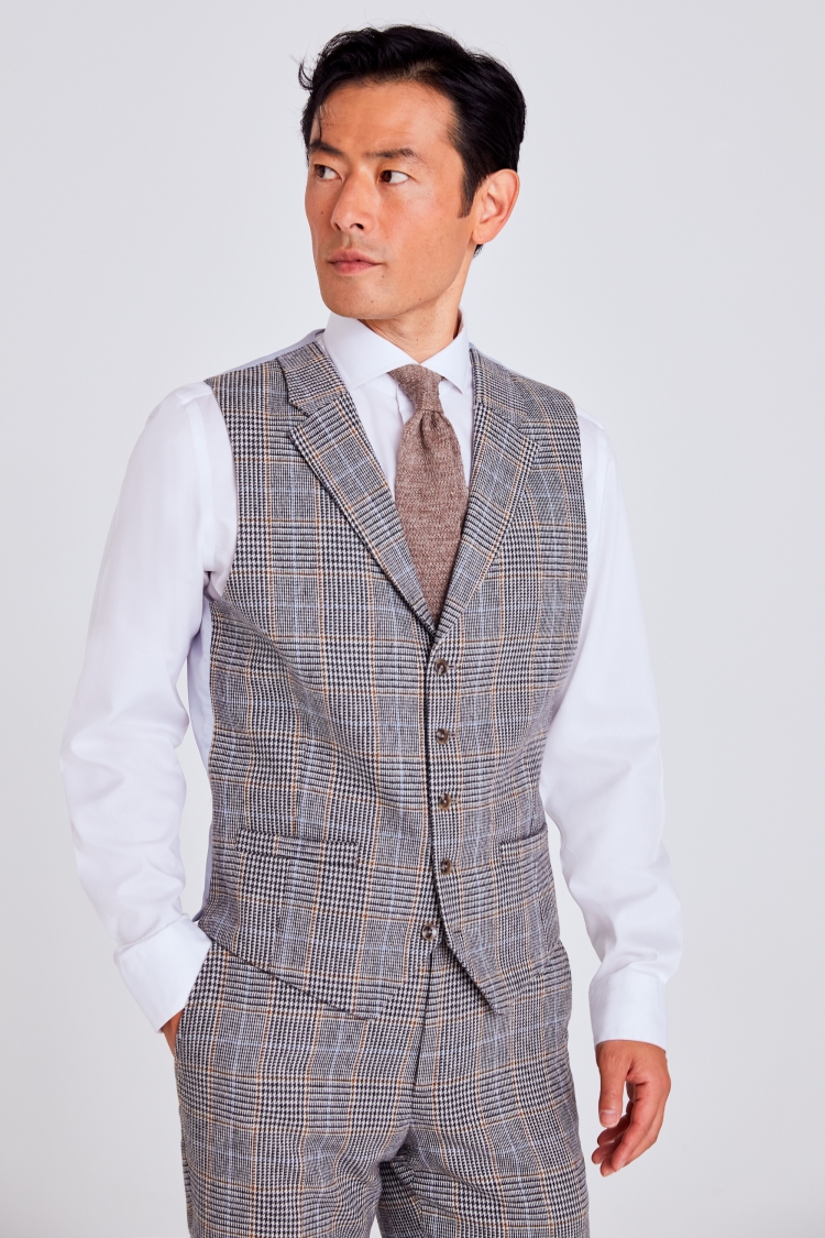 Tailored Fit Black & White Check Suit