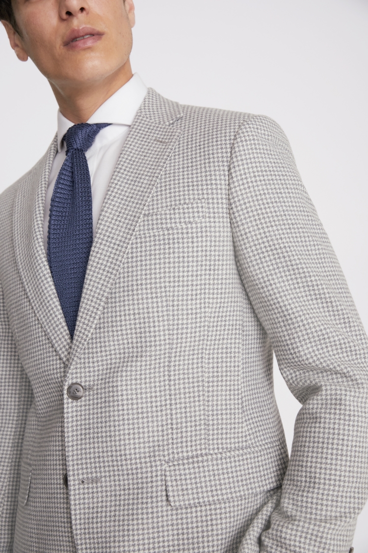 Slim Fit Charcoal Houndstooth Suit