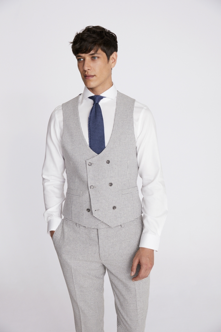 Slim Fit Charcoal Houndstooth Suit