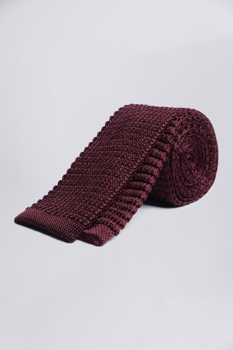 Wine Knitted Silk Tie