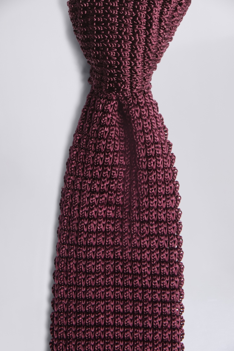 Wine Knitted Silk Tie