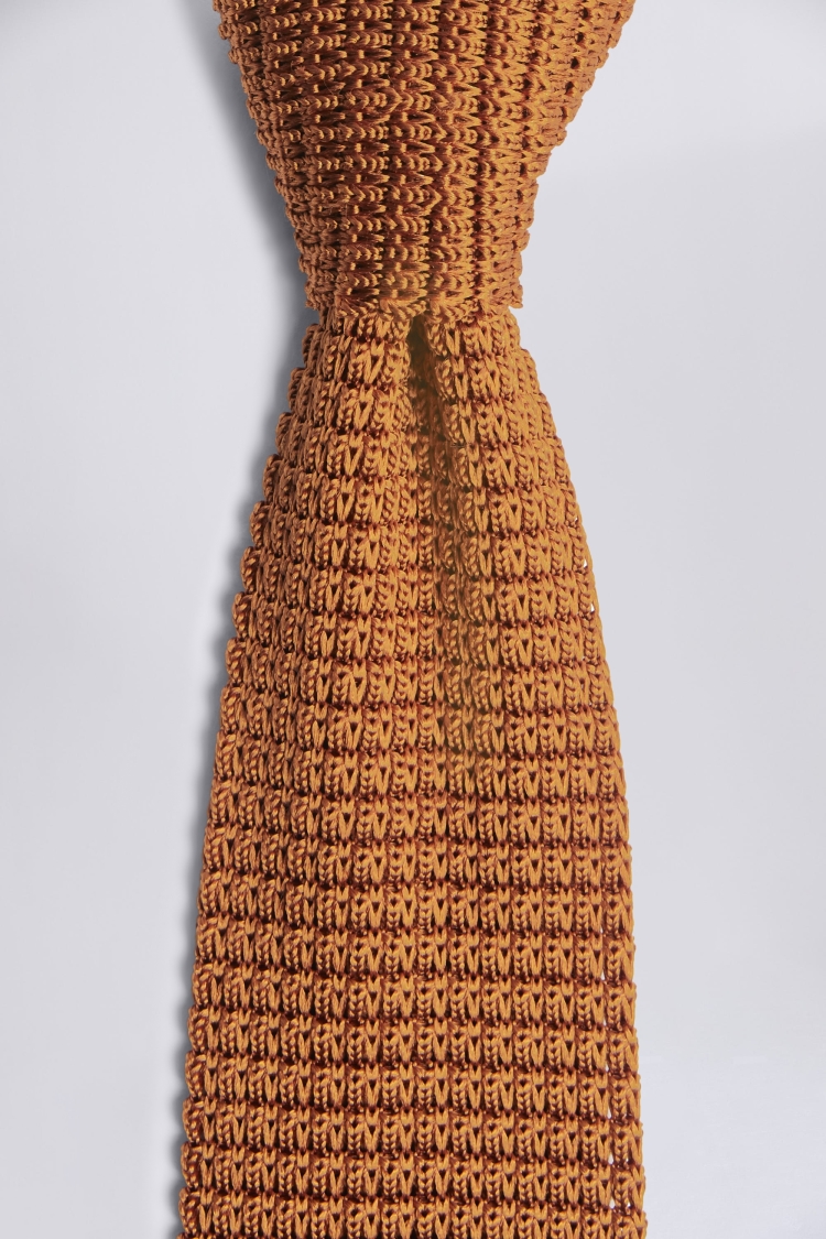 Bronze Knitted Silk Tie