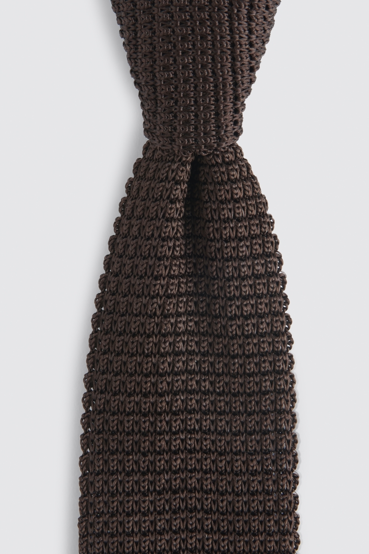 Chocolate Knitted Silk Tie