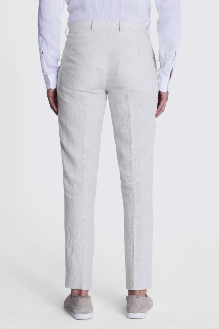 Slim Fit Stone Puppytooth Trousers | Buy Online at Moss