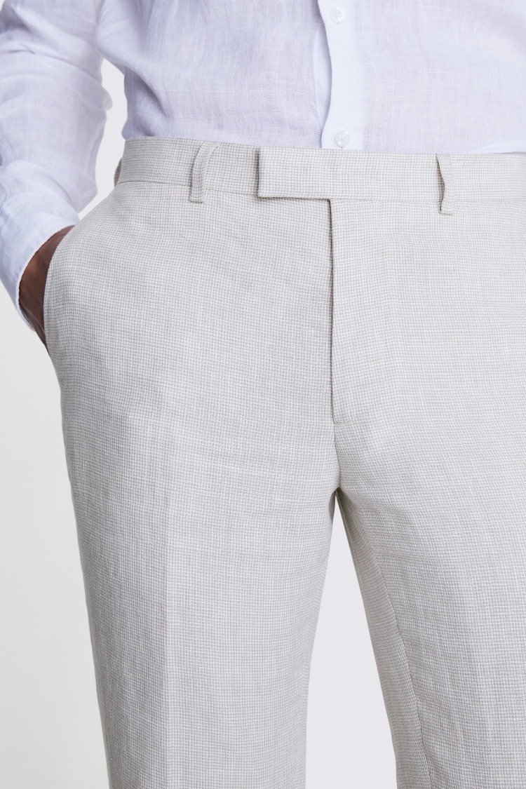 Slim Fit Stone Puppytooth Pants