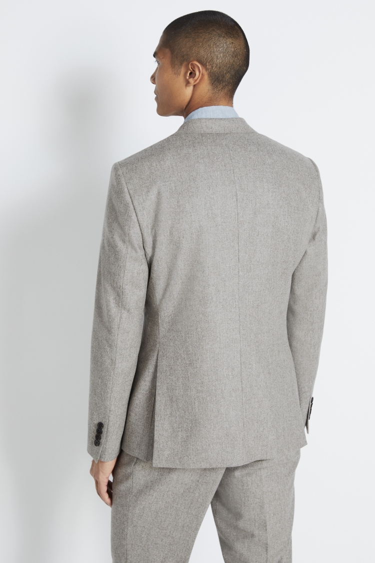 Italian Tailored Fit Taupe Flannel Jacket