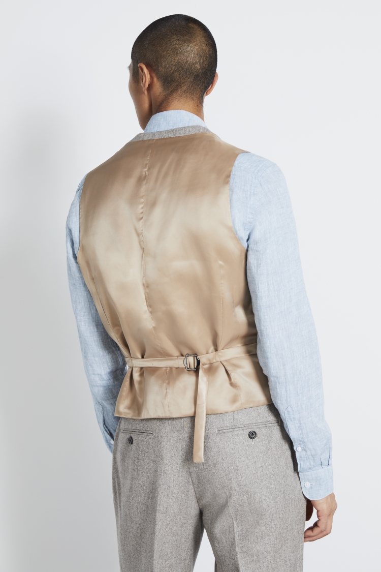 Tailored Fit Taupe Flannel Vest