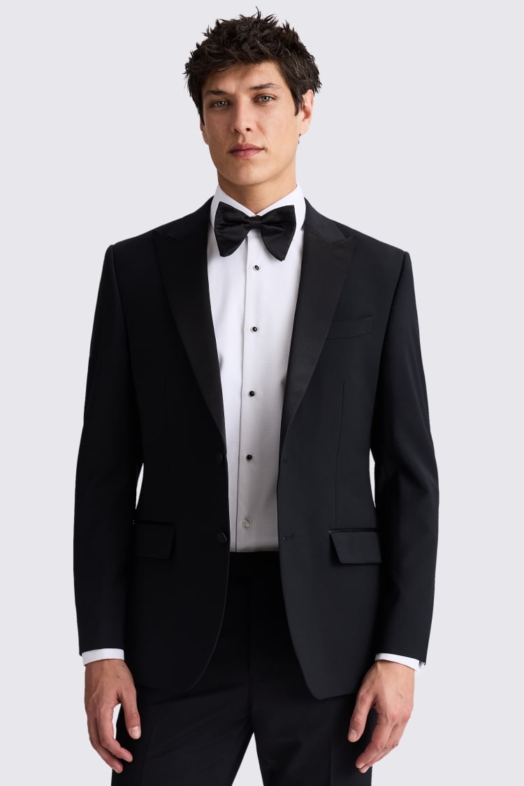 Tailored Fit Black Performance Tuxedo Jacket | Buy Online at Moss