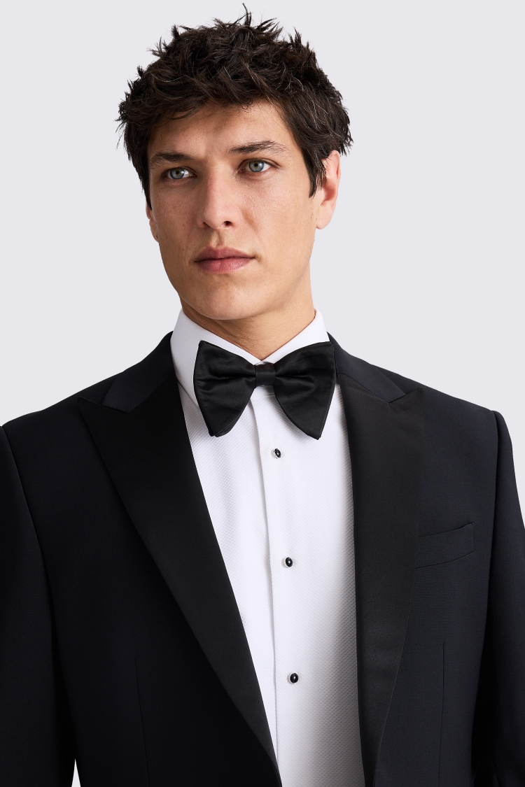 Tailored Fit Black Peak Lapel Tuxedo Jacket