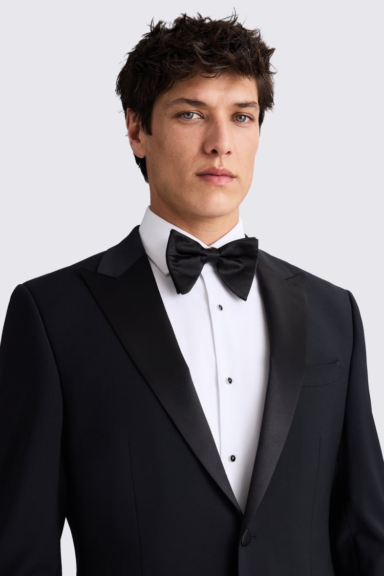 Tailored Fit Black Peak Lapel Tuxedo