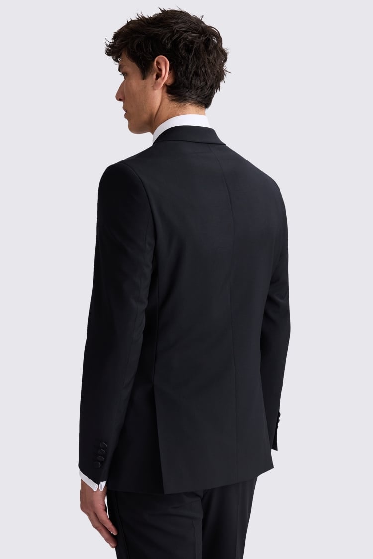 Tailored Fit Black Peak Lapel Tuxedo Jacket