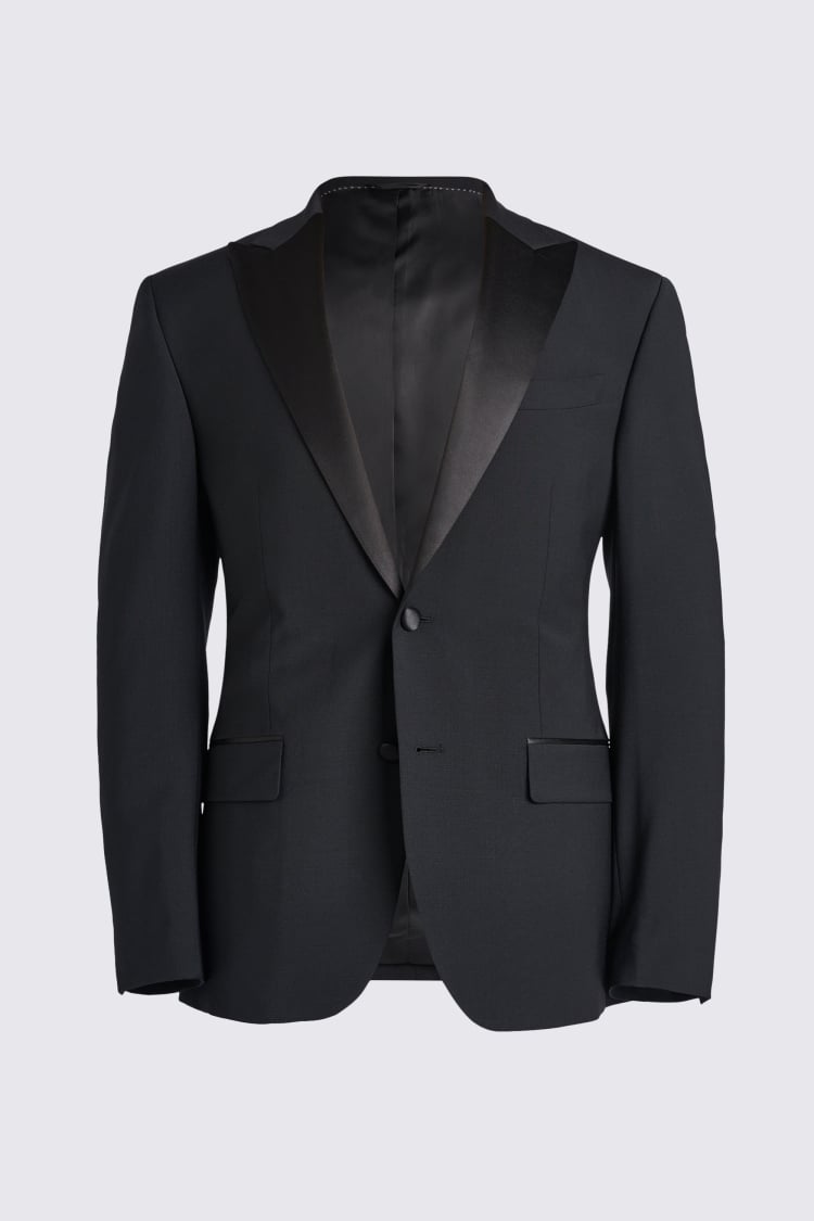 Tailored Fit Black Peak Lapel Tuxedo Jacket