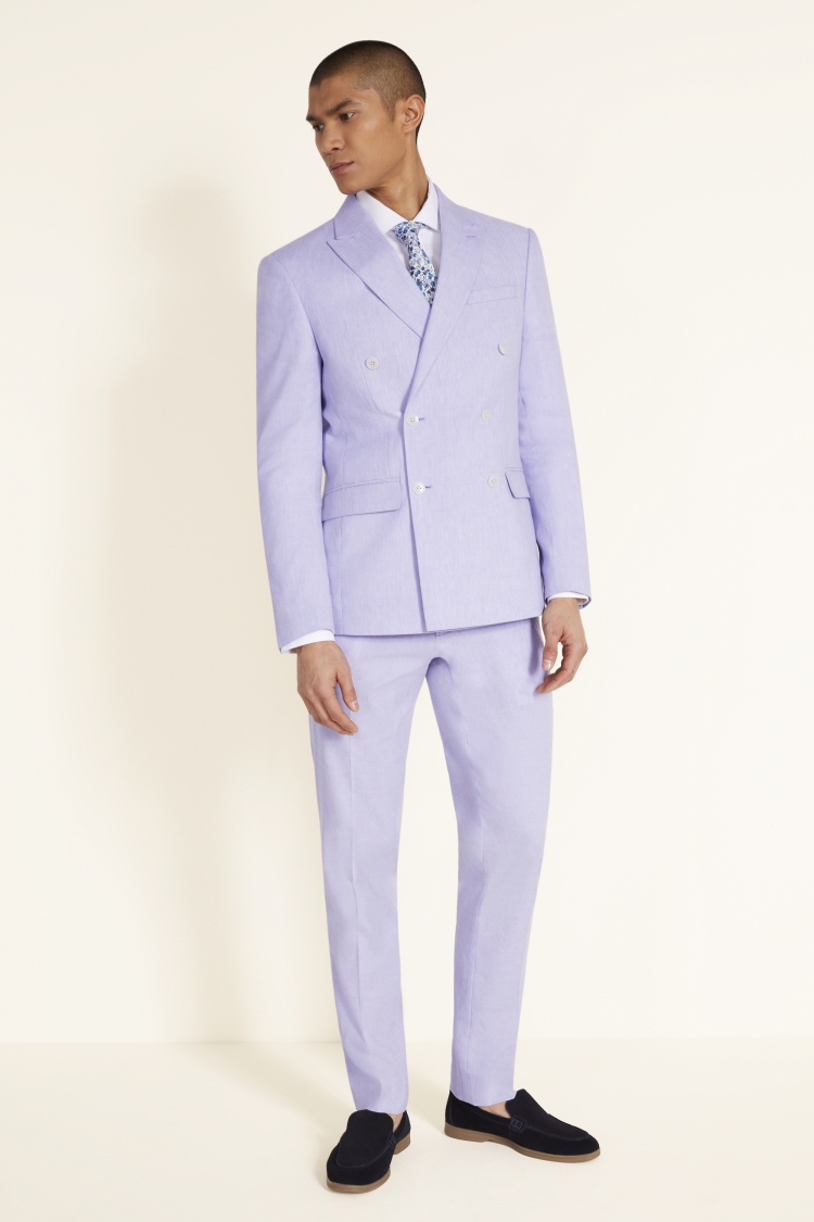 Slim Fit Lilac Linen  Jacket