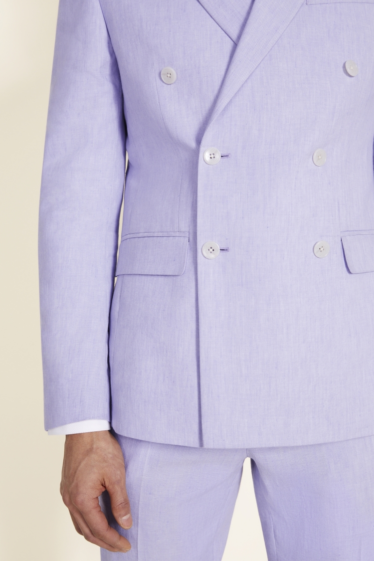 Slim Fit Lilac Linen  Jacket