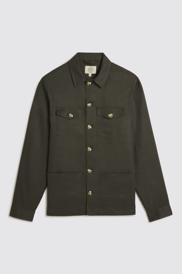 Khaki Linen Safari Shirt